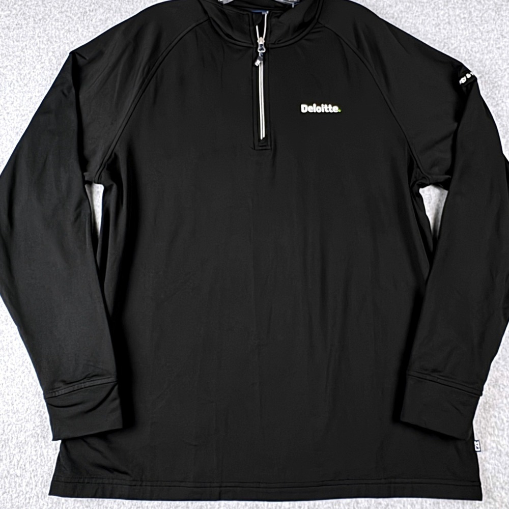 Deloitte Cutter & Buck Men's L Black Quarter Zip Corpcore Strategy Technology